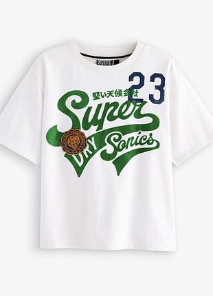 Стильна бавовняна футболка superdry розмір 8р. міні-нюанс!
