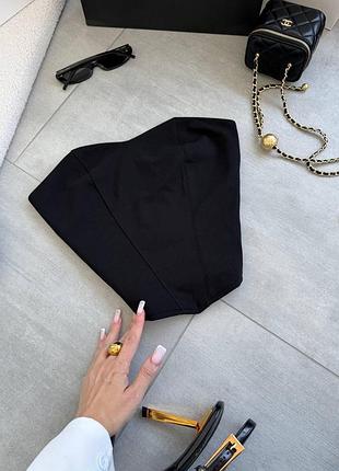 Женский базовый корсет на молнии креп-дайвинг черный, l/xl