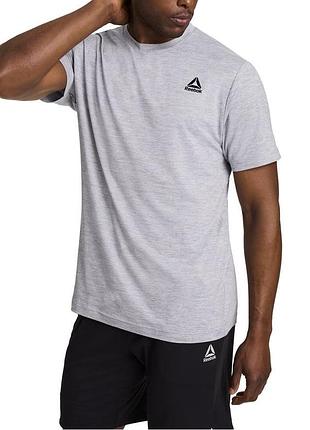 Мужская спортивная футболка reebok,серого кольра, круглый вырез, размер m