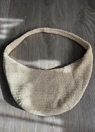 Сумка arket rounded straw bag 2