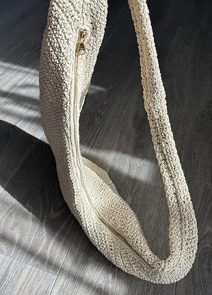 Сумка arket rounded straw bag 5