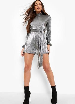 Женский комбинезон с шортами ромпер стального ольора от boohoo