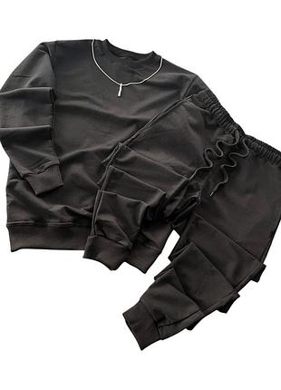 Спортивний костюм чоловічий чорний всесезонні світшот та штани xs-xxl українського виробництва бренду kuznecoff l