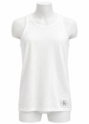 Чоловіча майка calvin klein в сіточку, біла, розмір xl