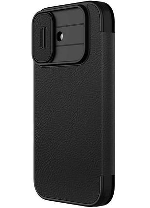 Шкіряний чохол-книжка nillkin qin pro camshield для apple iphone 17 (6.3") black