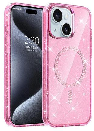 Чехол tpu eclipse sparkle (magfit) для apple iphone 14 / iphone 13 стильный защитный кейс с мерцающим эффектом sparkle и
