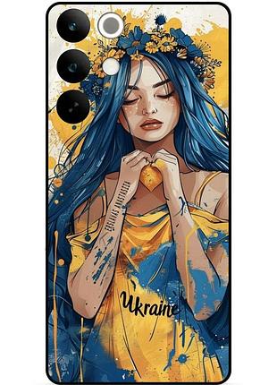 Силіконовий чохол бампер для realme c85 pro з малюнком зсу україночка боєць