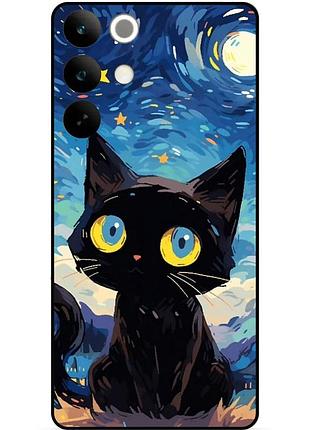 Силіконовий бампер чохол для realme c85 pro котик ван гог зіркова ніч