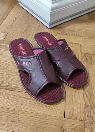 Женские домашние тапочки belsta с открытыми боками, бордовые 39