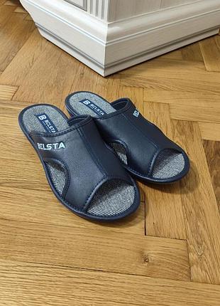 Женские домашние тапочки belsta с открытыми боками, синие 38