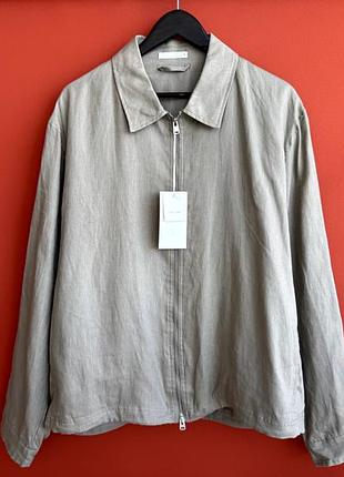 Zara linen оригинал мужская льняная куртка ветровка овершот рубашка размер xl