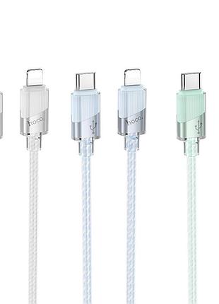 Кабель usb hoco u132 pd27w type-c to lightning 1.2m м'ята упаковка зелений