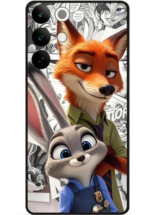 Силиконовый чехол бампер для realme c85 pro с рисунком зверополис zootopia