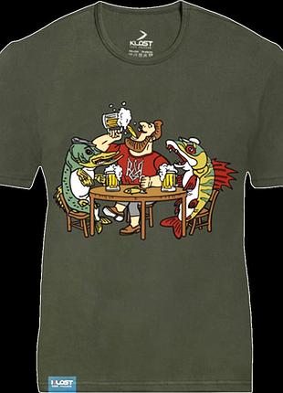 Футболка klost "паті з рибами" khaki, s