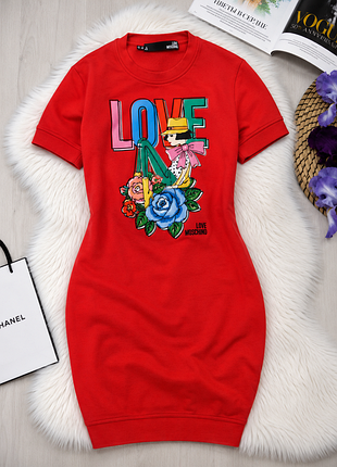 Сукня-світшот love moschino червона з принтом