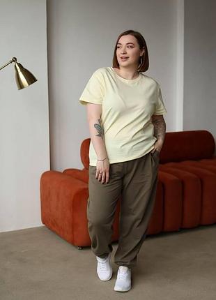 Жіночі штани-джогери з супрему (коричневий, 3xl) коричневий, xl