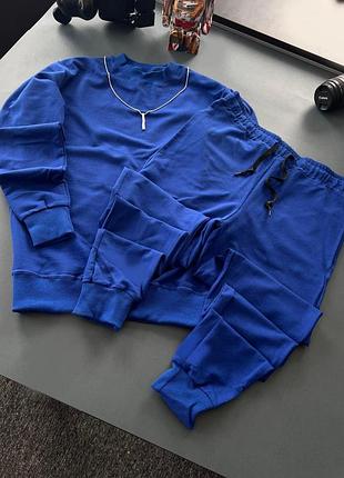 Спортивный костюм мужской синий всесезонный свитшот и штаны xs-xxl украинского производства бренда kuznecoff l