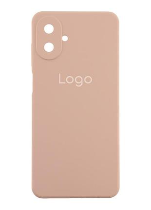 Чохол-накладка liquid silicone (aa) із захистом на камеру для samsung galaxy a07 pink sand