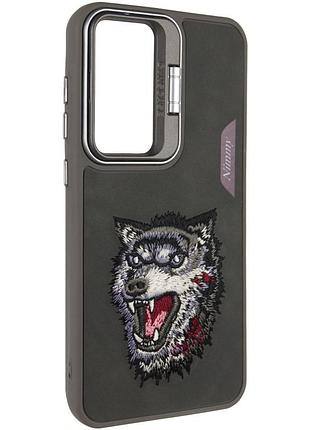 Чохол tpu friends стильний принт для xiaomi redmi 13 4g / poco m6 4g кільце-тримач/підставка, grey wolf