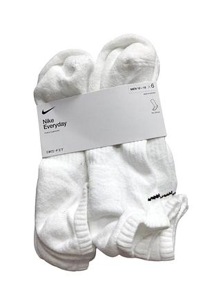Мужские носки nike everyday cushion no show, 6 пар, размер 8-12, черные (41-46)