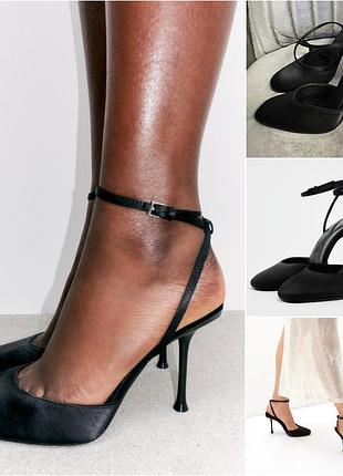 Сатиновые туфли/босоножки zara.