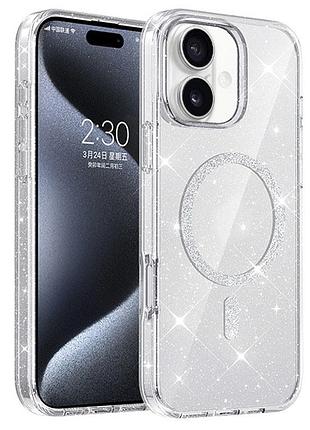 Чехол tpu eclipse sparkle (magfit) для apple iphone 16 стильный защитный кейс с мерцающим эффектом sparkle и поддержкой magsafe