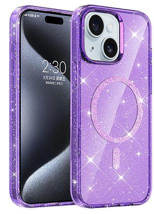 Чехол tpu eclipse sparkle (magfit) для apple iphone 14 / iphone 13 стильный защитный кейс с мерцающим эффектом sparkle и