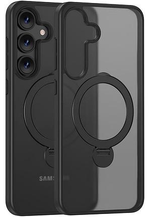 Чохол ummi colorful magsafe hq ring для samsung galaxy s25 з кільцем-підставкою 360 ° самсунг галаксі s25 black