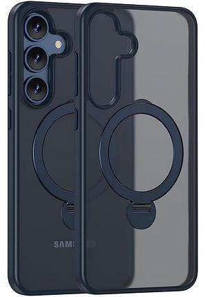 Чохол ummi colorful magsafe hq ring для samsung galaxy s25 з кільцем-підставкою 360 ° самсунг галаксі s25 dark blue