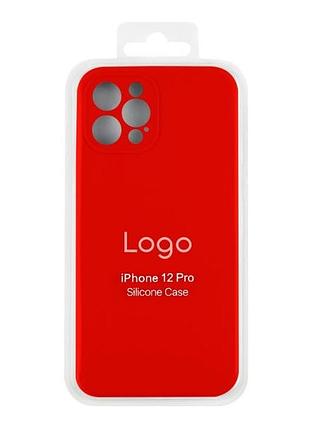 Чехол silicone case full size with frame для iphone 12 pro мятная упаковка 14.red 2