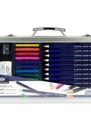 Набір для творчості художній royal&langnickel essentials drawing art set, 50 предметів, сірий (rset-art2822)