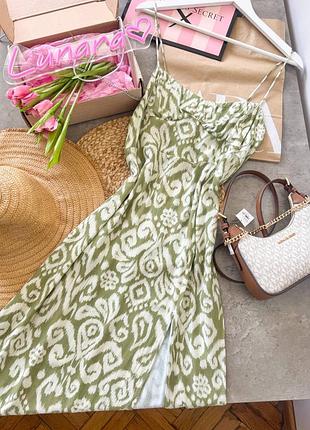 Сукня міді zara з розрізом на нозі 🌿