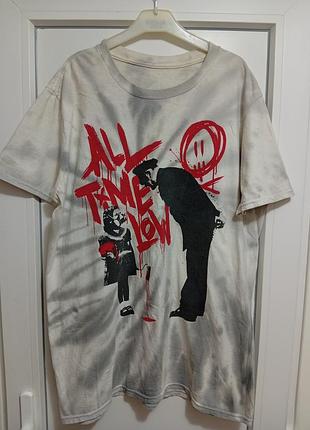 Футболка all time low (тай-дай, мерч, рок) banksy style | размер m-l