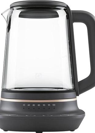 Электрочайник electrolux e7gk1-8bp, 1.7 л, стекло, 2400 вт, выбор температуры нагрева, медный