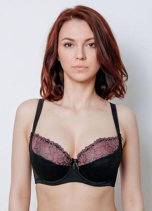 Бюстгальтер diorella 66604d ( чёрно-малиновый 75d )