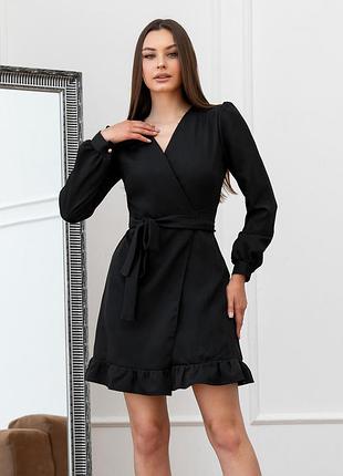 Женское романтическое коктейльное платье на запах melisa, черное s