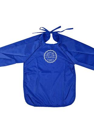 Фартук для творчества с рукавами те12416(blue) с рисунком, рост 104 см