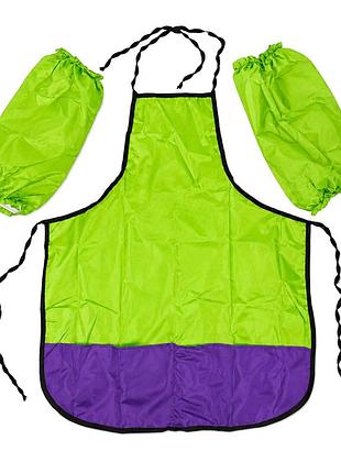 Фартук для младшей школьной группы те12158(green) в чехле, без рисунка, рост 128 см | maxisvit