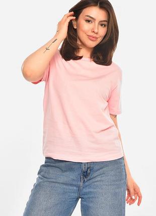 Футболка женская однотонная розового цвета р.onesize 213563k