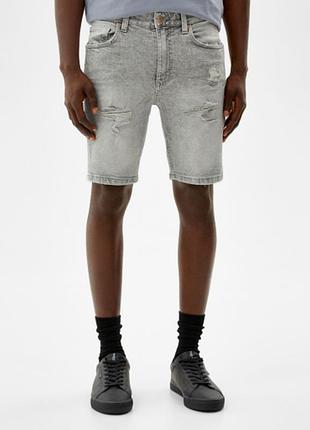 Шорти bershka джинсові 3163 352 grey
