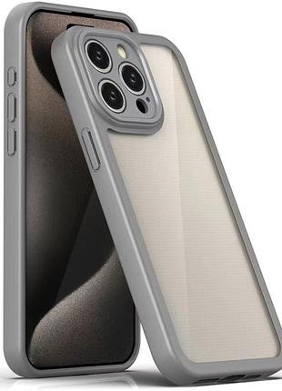 Чехол tpu transparent, colour 1.5 мм для apple айфон 12 pro max, прозрачный силиконовый чехол с цветным бампером grey