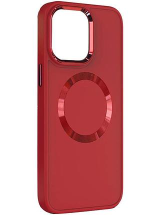 Чехол tpu bonbon metal style с magsafe для iphone 15 (айфон 15) красный / red