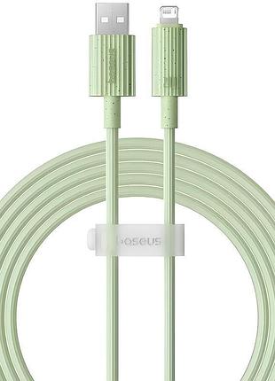 Дата кабель baseus habitat series fast charging usb to lightning 2.4a (1m) (p10360200421-0) natural green