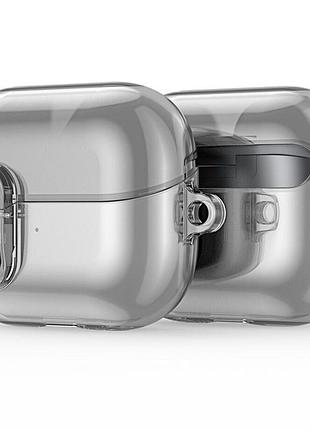 Чехол футляр для samsung galaxy buds 3 / galaxy buds 3 pro dux ducis transparent case прозрачный защитный кейс с карабином
