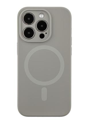 Чохол glow silicone case full camera with magsafe для iphone 14 pro max titanium grey