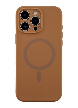 Чохол glow silicone case full camera with magsafe для iphone 16 pro max new brown