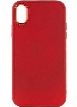 Tpu чохол bonbon metal style для apple iphone xs max (6.5") червоний / red