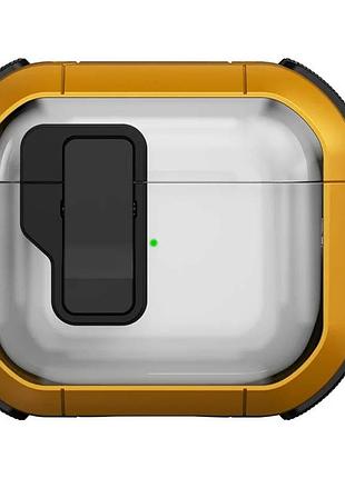 Протиударний захисний чохол locking button кейс для навушників airpods 3 yellow