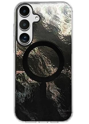 Яскравий чохол shiny mountain (блискуча гора) для samsung galaxy s24+ з технологією magfit black