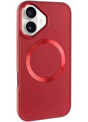 Чехол tpu bonbon metal style с magsafe для iphone 16 plus (айфон 16 плюс) красный / red